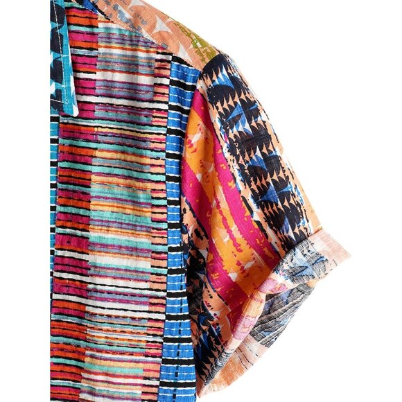 Men Multicolor Short Sleeve Button Up Casual Beach Shirt Lightweight Summer - Picture 4 of 6